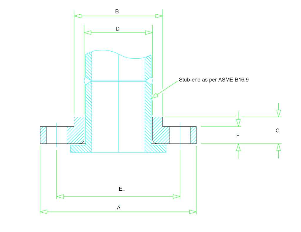 Lapped Joint flange dimensions