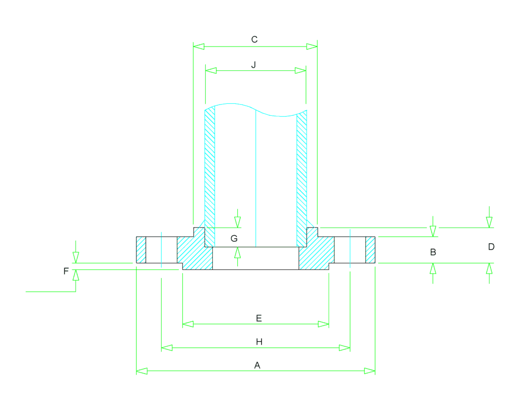 socket weld flange dimensions