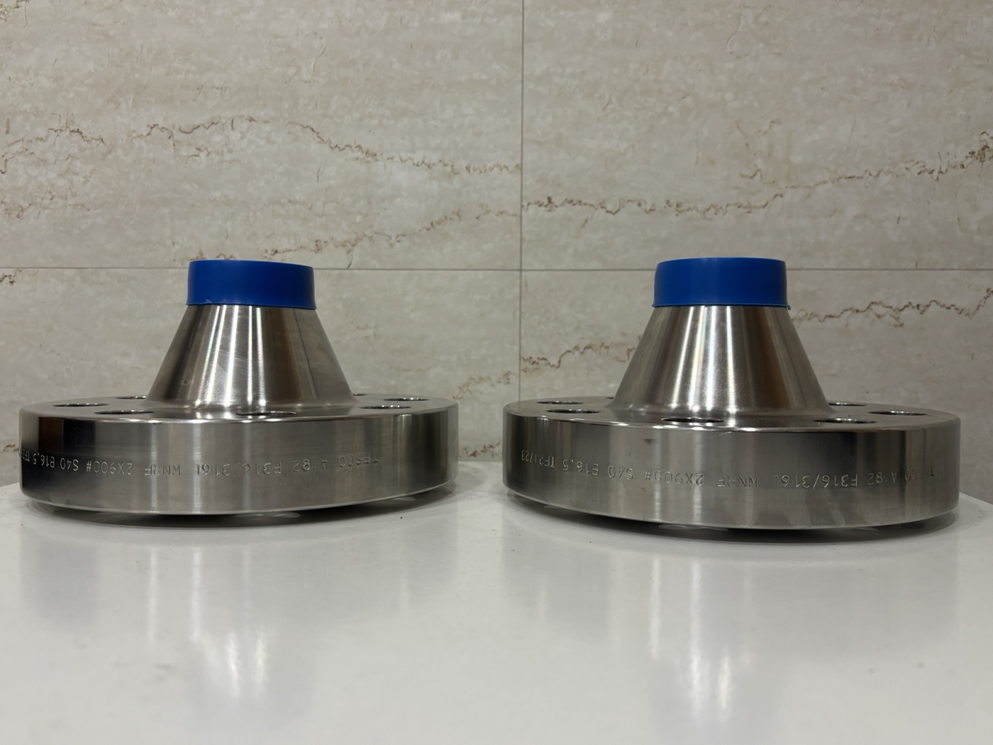 ASTM A182 F316/316L dual certified weld neck flanges 2 inch 900 class Sch 40 laser marked with heat TF21723 by Tesco India