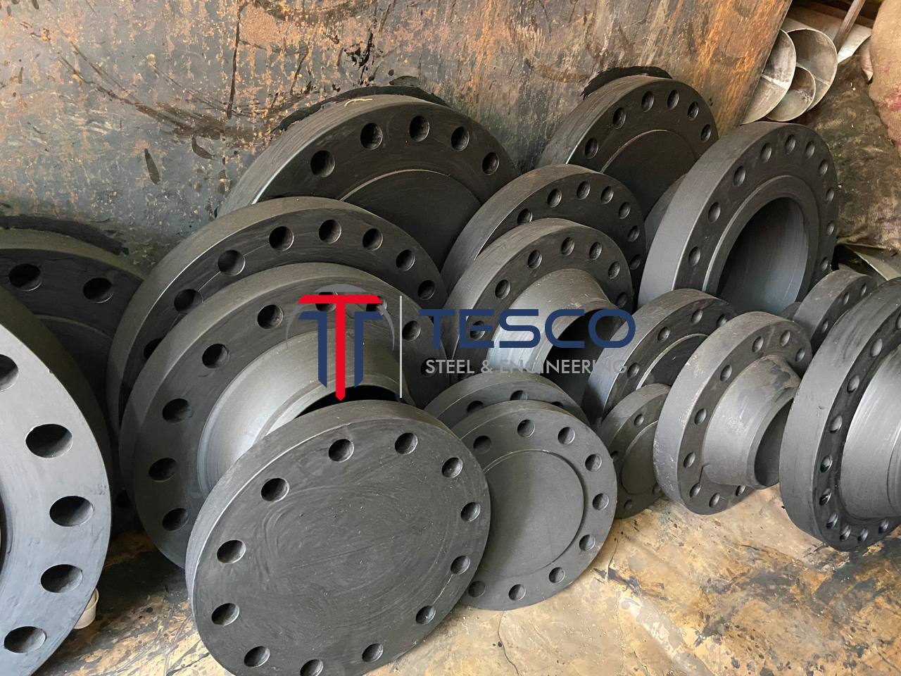 ASTM A350 LF2 LTCS blind flanges various sizes in stock at Tesco Steel & Engineering warehouse Mumbai India — low temperature carbon steel blind flange manufacturer