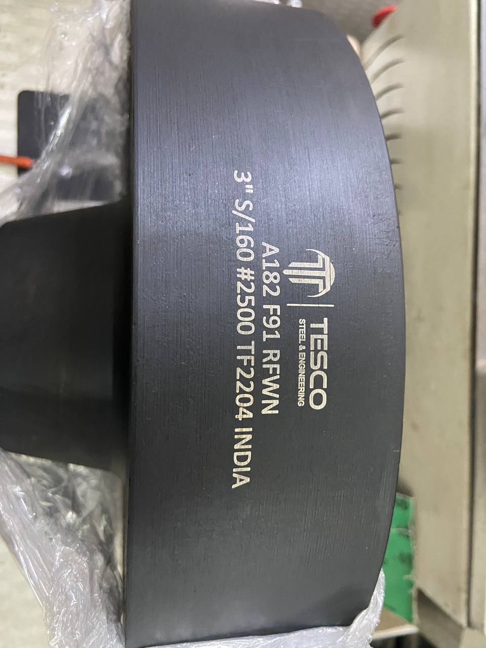 ASTM A350 LF2 LTCS weld neck raised face flange high-pressure Class 2500 — low temperature carbon steel heavy-wall WNRF flange manufactured by Tesco Steel India