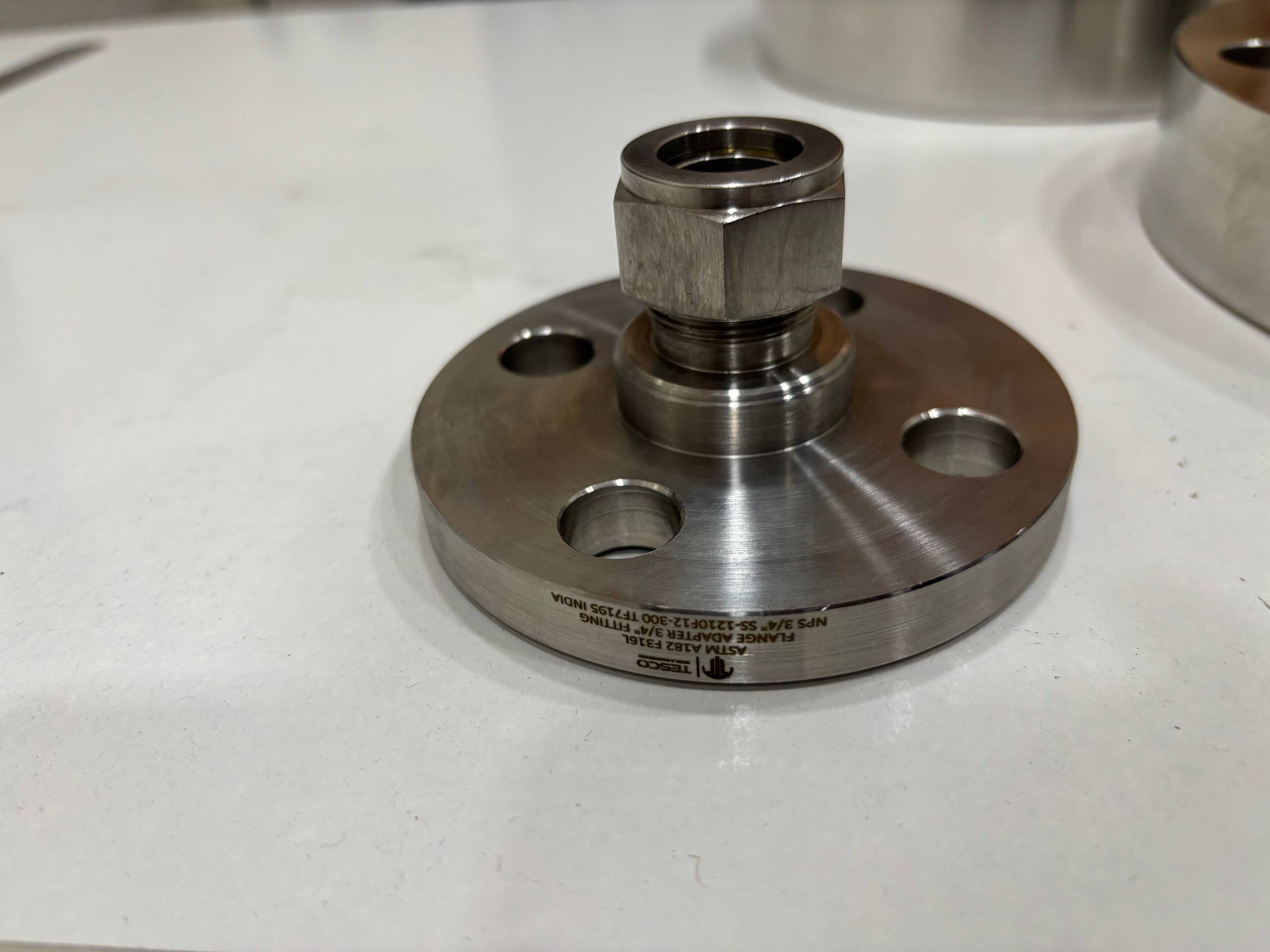Monel 400 flange adapter with 3/4 inch compression tube fitting, NPS 3/4 Class 300 — ASTM B564 UNS N04400, Tesco Steel & Engineering India