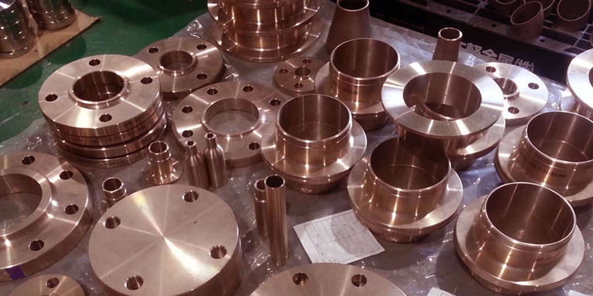 Cupro nickel 90/10 flanges and stub ends across the production table
