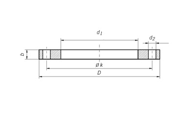 DIN 2573 PN6 SLIP ON FLANGE Dimensions