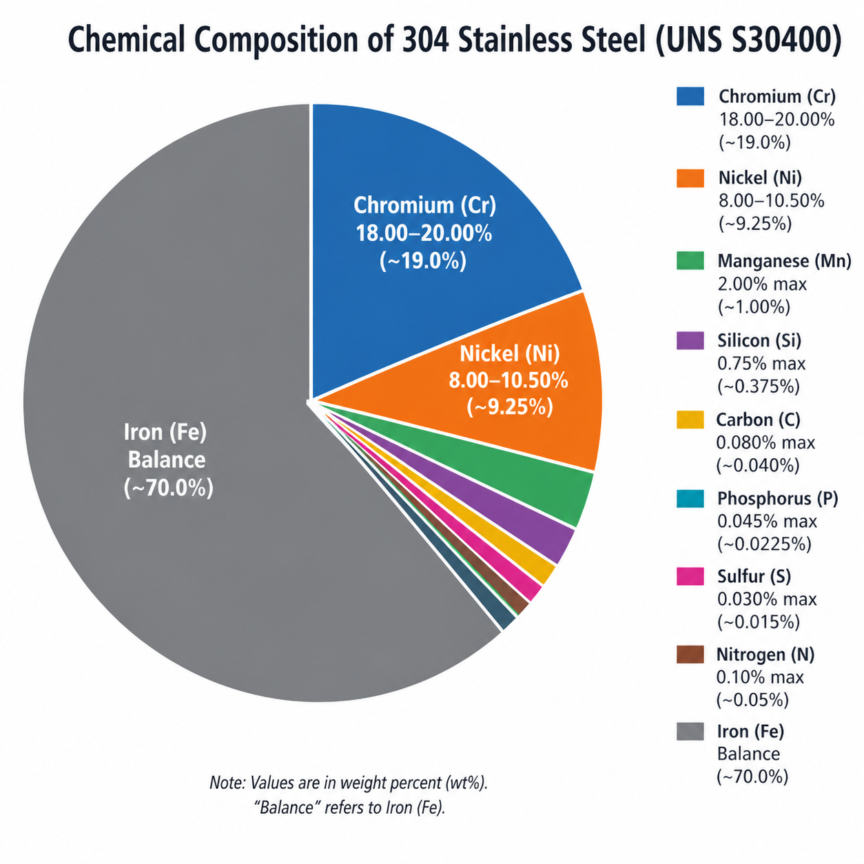 ss 304 flange chemical composition uns s30400 1.4301 mechanical properties