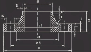 VSM 18703 PN 16 weld neck flange dimensions