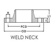 Australian Standard AS 2129 Table H weld neck flange dimensions